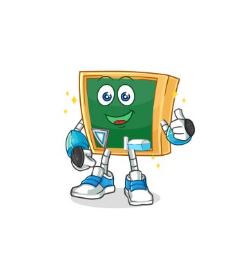 the blackboard robot character. cartoon mascot vecto