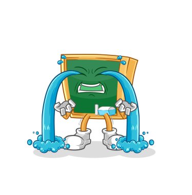 the blackboard crying illustration. character vecto