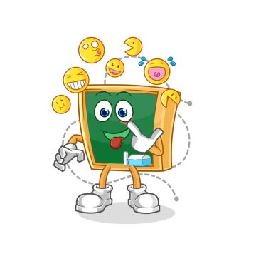 the blackboard laugh and mock character. cartoon mascot vecto