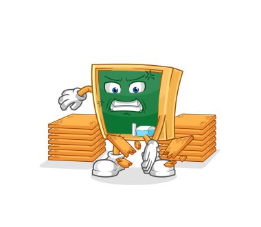 the blackboard karate mascot. cartoon vecto