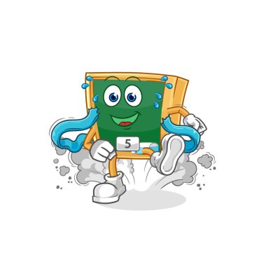the blackboard runner character. cartoon mascot vecto
