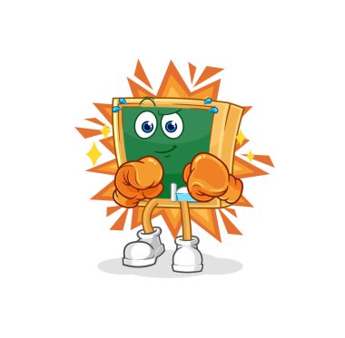 the blackboard boxer character. cartoon mascot vecto