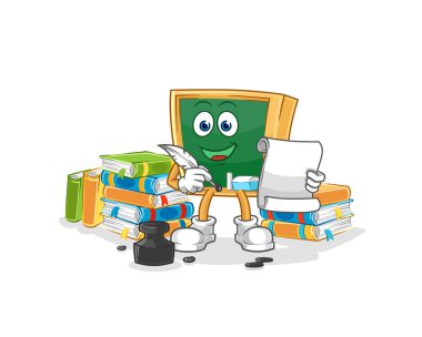 the blackboard writer vector. cartoon characte