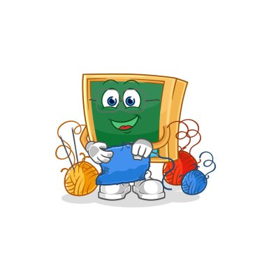 the blackboard tailor mascot. cartoon vecto