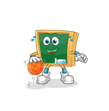 the blackboard dribble basketball character. cartoon mascot vecto