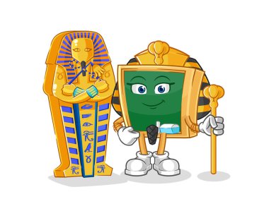 the blackboard ancient egypt cartoon. cartoon mascot vecto