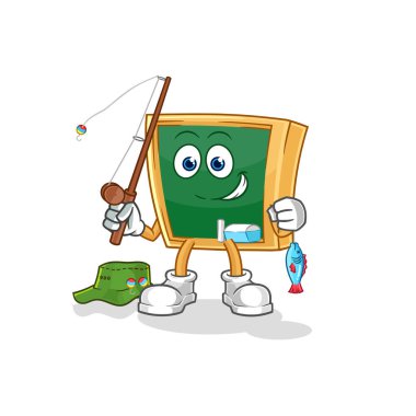 the blackboard fisherman illustration. character vecto