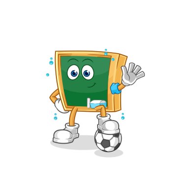 the blackboard playing soccer illustration. character vecto