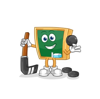 the blackboard playing hockey vector. cartoon characte