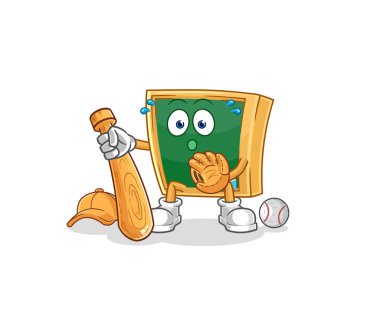 the blackboard baseball Catcher cartoon. cartoon mascot vecto