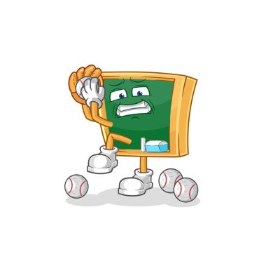 the blackboard baseball pitcher cartoon. cartoon mascot vecto
