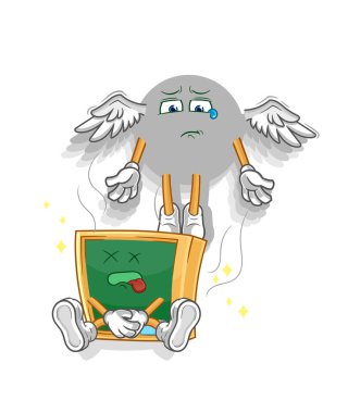 the blackboard spirit leaves the body mascot. cartoon vecto