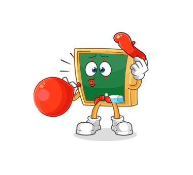 the blackboard pantomime blowing balloon. cartoon mascot vecto