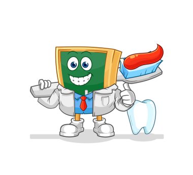 the blackboard dentist illustration. character vecto