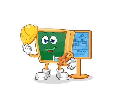 the blackboard Architect illustration. character vecto