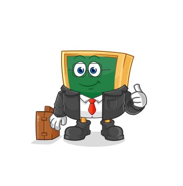 the blackboard office worker mascot. cartoon vecto