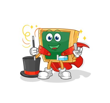 the blackboard magician illustration. character vecto