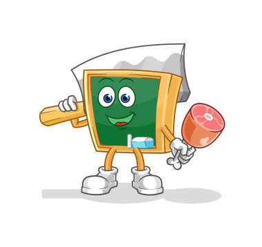 the blackboard Butcher illustration. character vecto