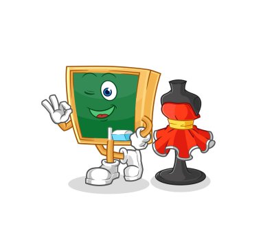 the blackboard fashion designer vector. cartoon characte