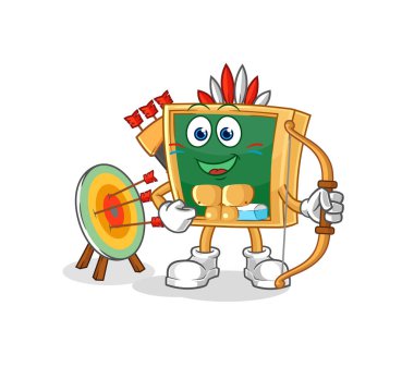 the blackboard native american tribe. cartoon mascot vecto