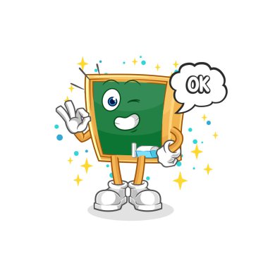 the blackboard agree mascot. cartoon vecto