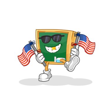 the blackboard american youth cartoon mascot vecto