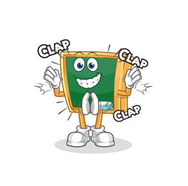 the blackboard applause illustration. character vecto