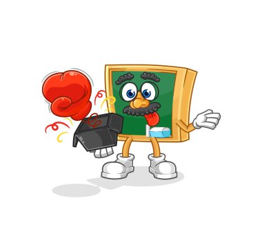 the blackboard prank glove in the box. cartoon masco