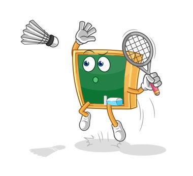 the blackboard smash at badminton cartoon. cartoon mascot vecto