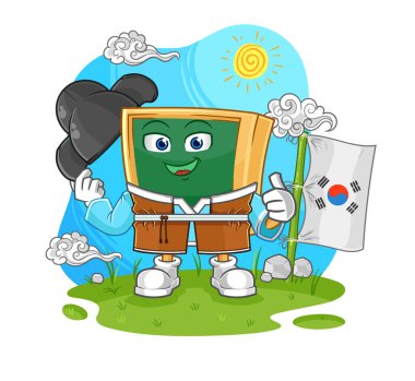 the blackboard korean culture vector. cartoon characte