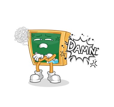 the blackboard very pissed off illustration. character vecto