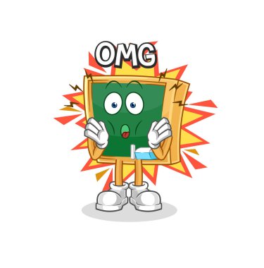 the blackboard Oh my God vector. cartoon characte