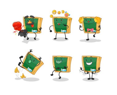 the blackboard comedy set character. cartoon mascot vecto