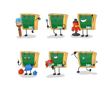 the blackboard artist group character. cartoon mascot vecto