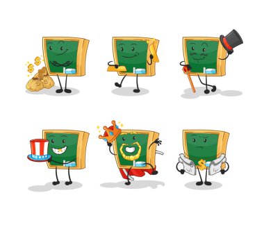 the blackboard rich character. cartoon mascot vecto