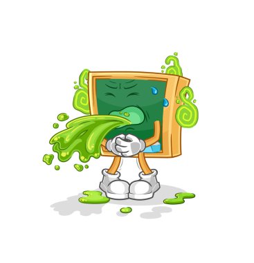 the blackboard throw up cartoon. cartoon mascot vecto