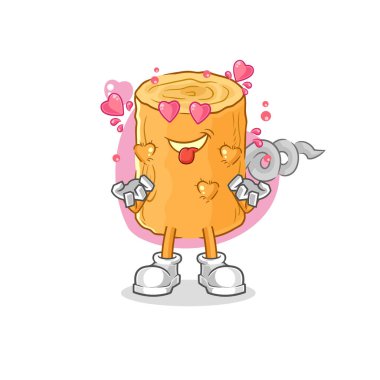 the wooden corkscrew fallin love vector. cartoon characte