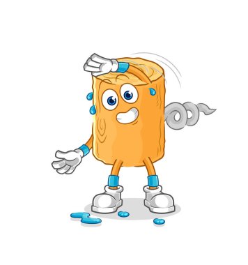 the wooden corkscrew stretching character. cartoon mascot vecto