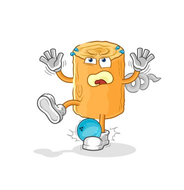 the wooden corkscrew hiten by bowling cartoon. cartoon mascot vecto