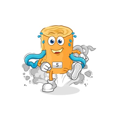 the wooden corkscrew runner character. cartoon mascot vecto
