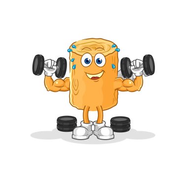 the wooden corkscrew weight training illustration. character vecto
