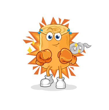 the wooden corkscrew boxer character. cartoon mascot vecto