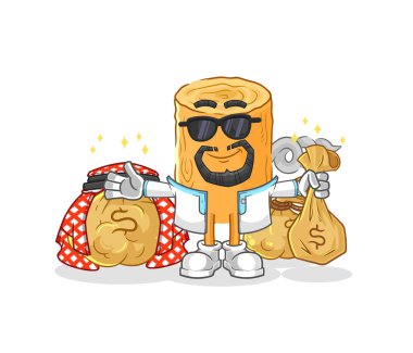 the wooden corkscrew rich arabian mascot. cartoon vecto