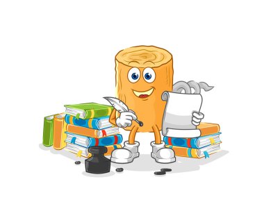 the wooden corkscrew writer vector. cartoon characte