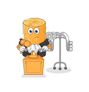 the wooden corkscrew judge holds gavel. character vecto