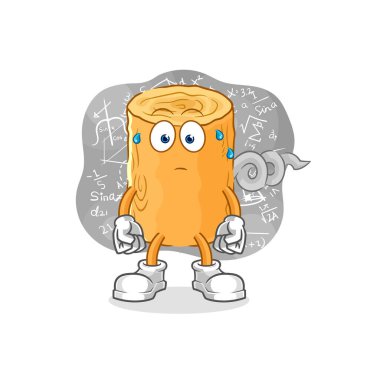 the wooden corkscrew thinking hard vector. cartoon characte