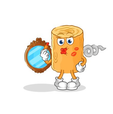 the wooden corkscrew make up mascot. cartoon vecto