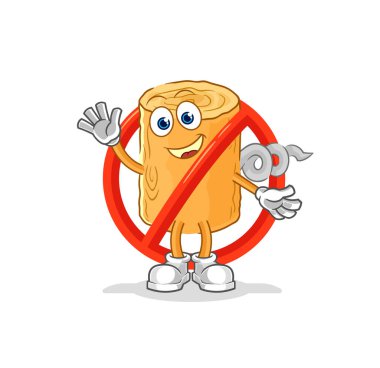 the say no to wooden corkscrew mascot. cartoon vecto