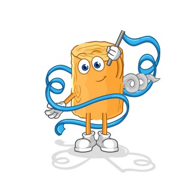 the wooden corkscrew Rhythmic Gymnastics mascot. cartoon vecto