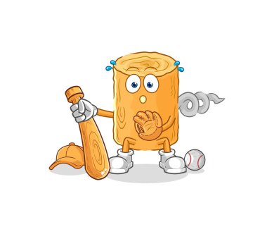the wooden corkscrew baseball Catcher cartoon. cartoon mascot vecto